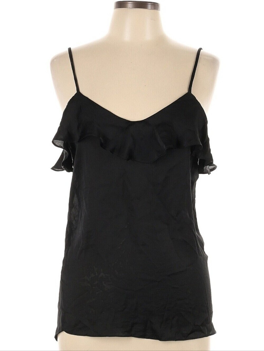 Noa Elle Size M Black Ruffle Top